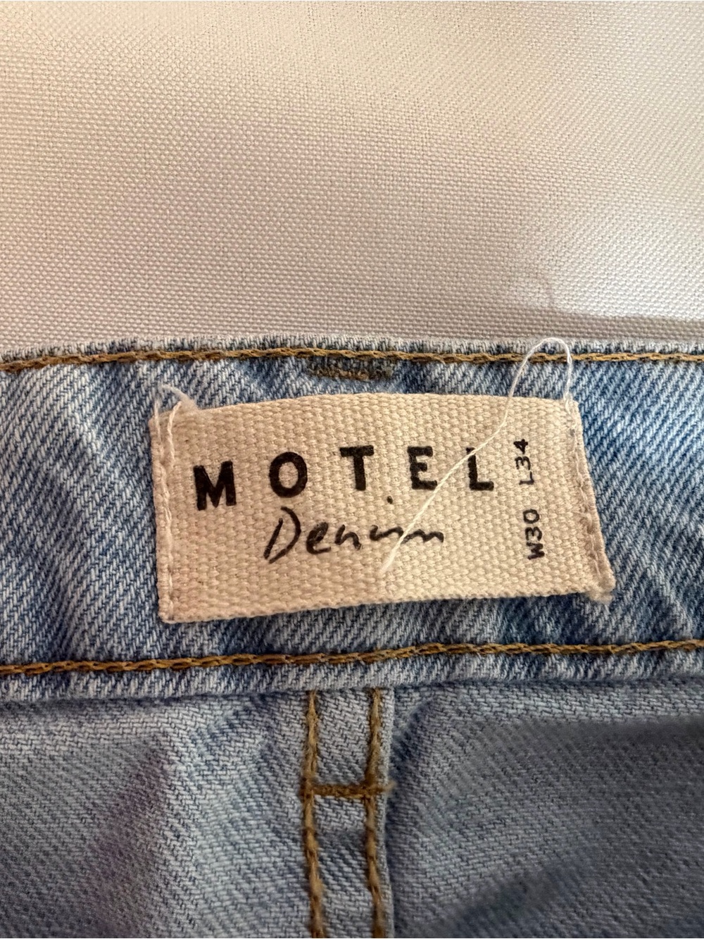 Motel Rocks Light Blue Wide-Leg Jeans - Picture 2 of 3